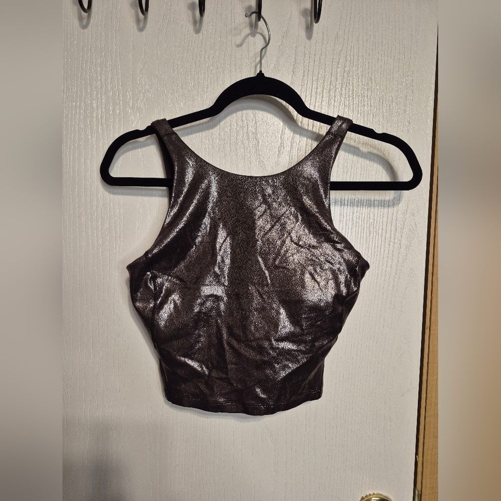 LULULEMON ALIGN HIGH NECK TANK TOP SHINE RADIATE FOIL PRINT FRENCH PRESS